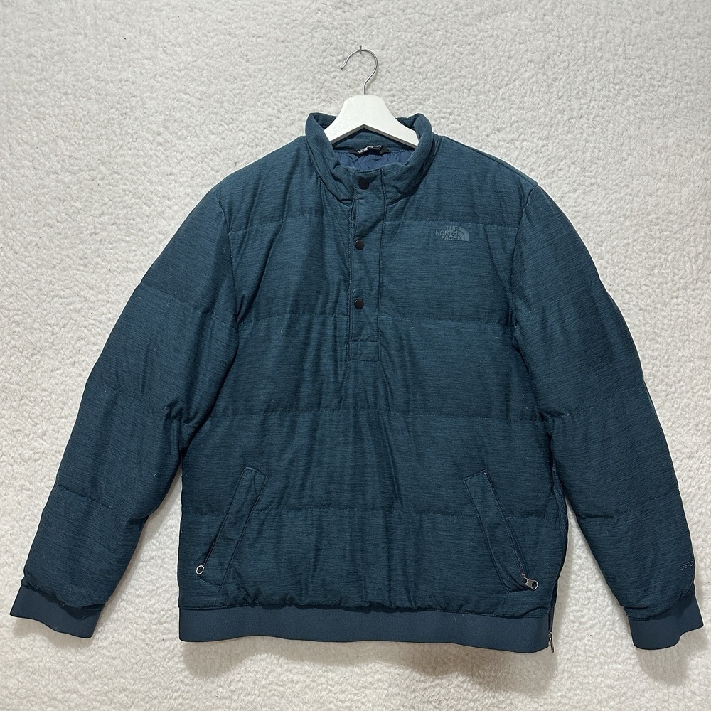 The North Face 550 Men's Quilted Puffer Snap T Button Teal Green Jacket Size M